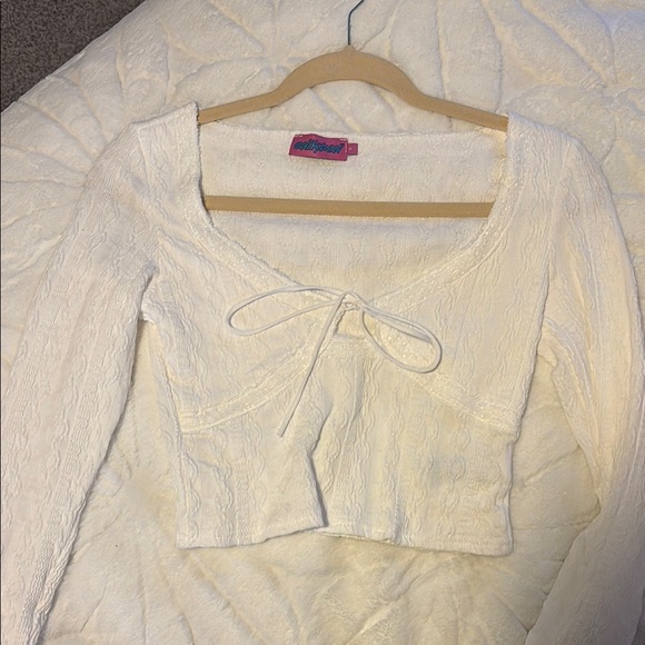 Edikted Tops - Edikted White Long Sleeve Lace Top